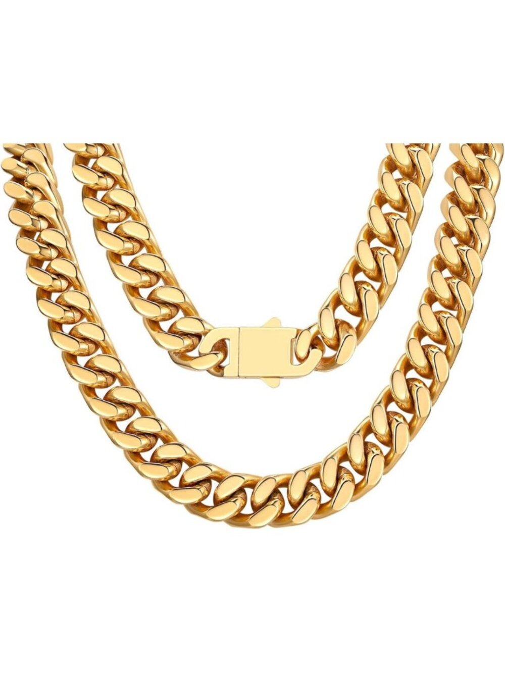 Stylish Cuban Link Chain Necklace for Men & Women - Silver/Gold Plated Hip Hop